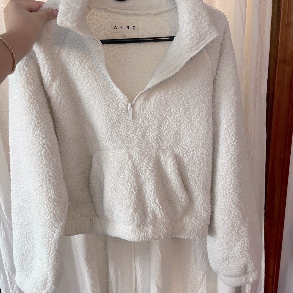 Women's White Sherpa Jacket